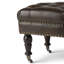 Banc repose-pieds capitonné en cuir reconstitué l 50 po Henley avec garniture cloutée et pieds sculptés-1807020002