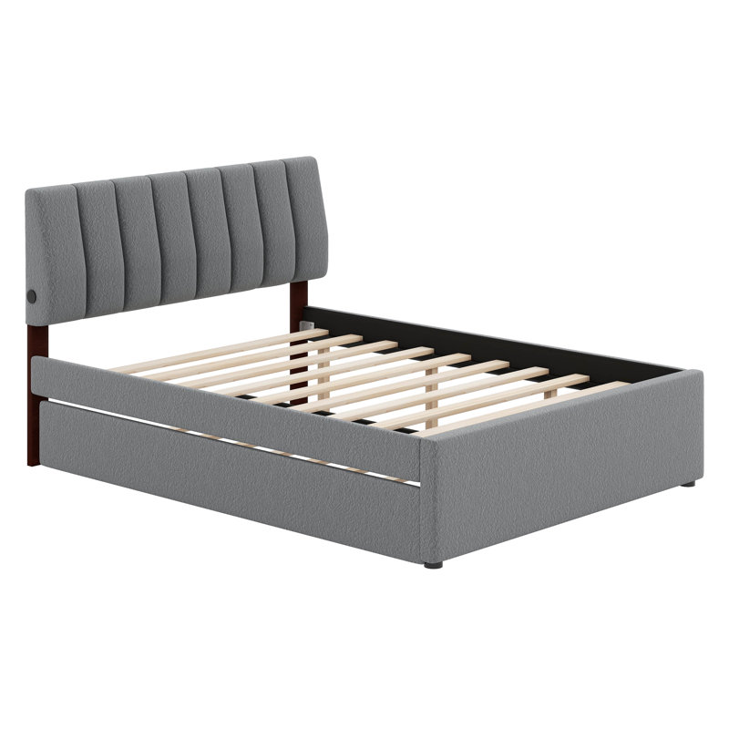Pavelle Upholstered Platform Bed, Gray