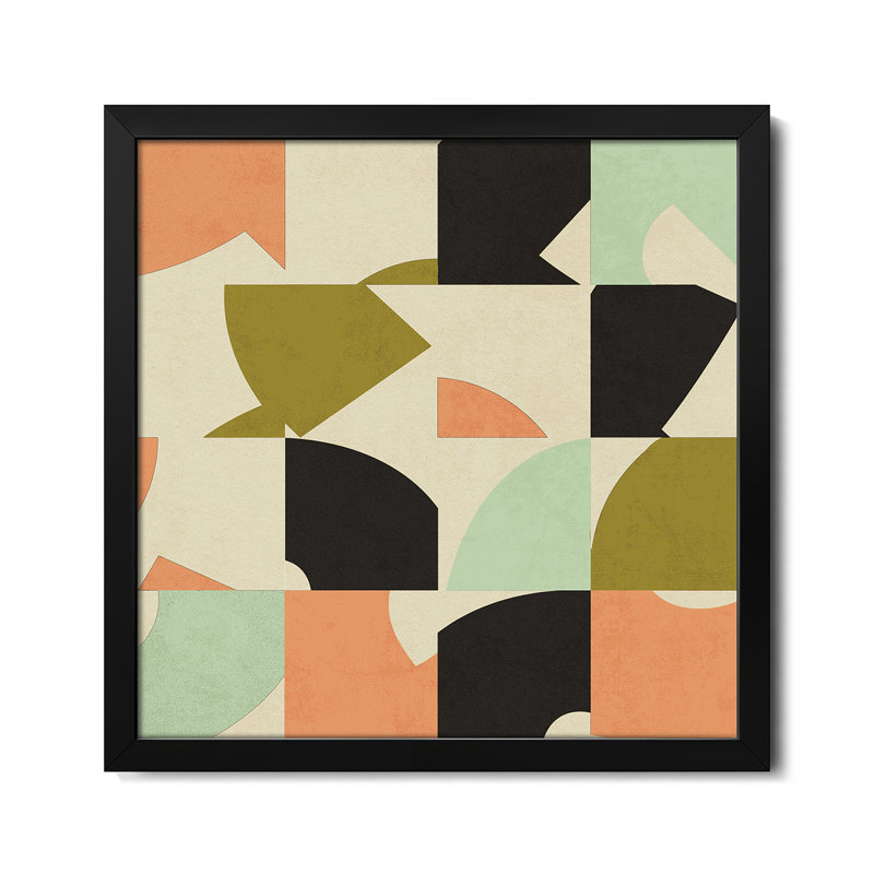 Motif géométrique de damier - reproduction d'art murale - affiche de galerie, H 16 po x l 16 po