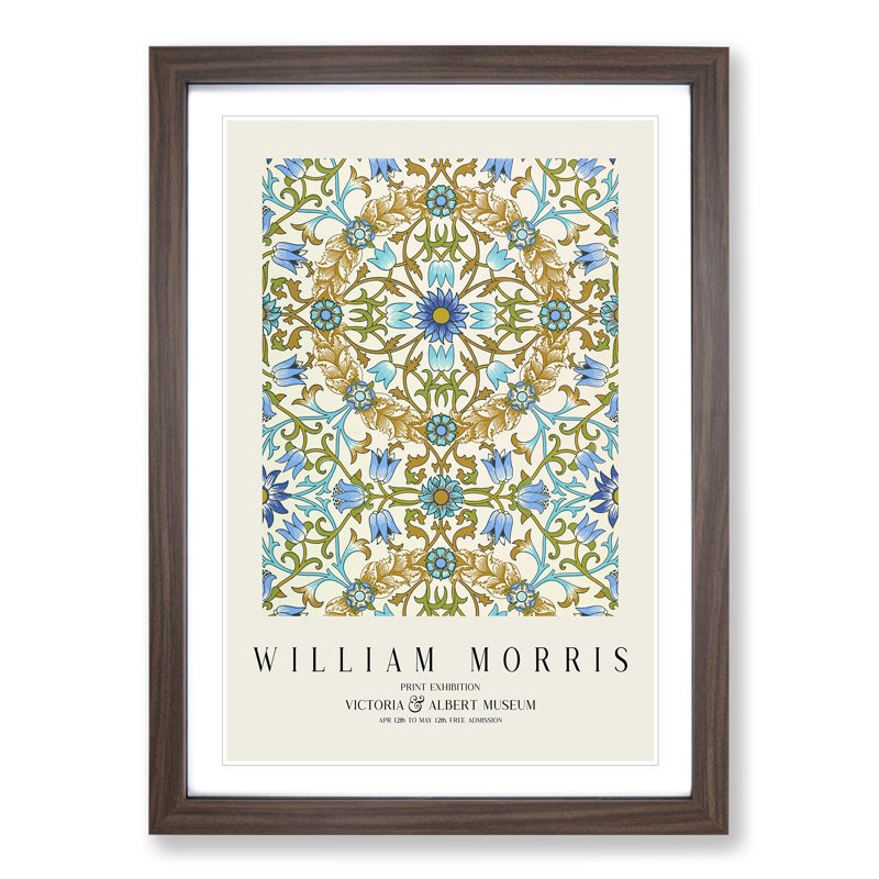 Vine Pattern Vol.3 by William Morris - Framed Print, 65cm H x 48cm W x 2cm D, Walnut