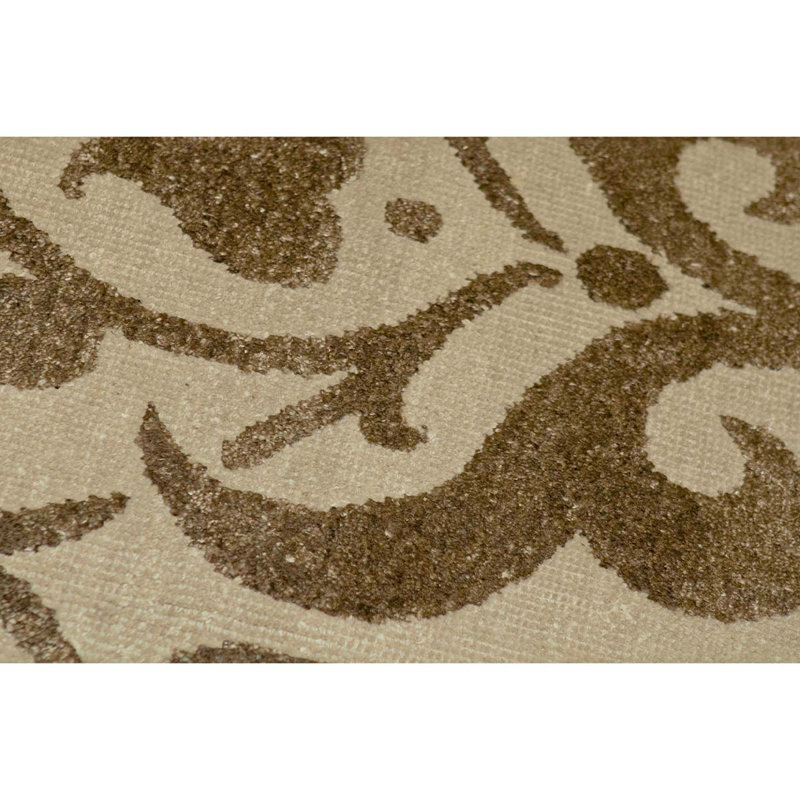 Tapis beige / brun noué à la main Damask