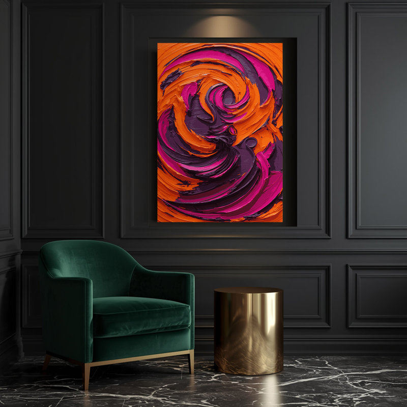 Art mural abstrait sur toile rouge figuratif, H 30 po x l 20 po