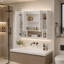Meuble de salle de bain moderne de 91 cm (36 po) avec 5 étagères réglables, design à étagères ouvertes