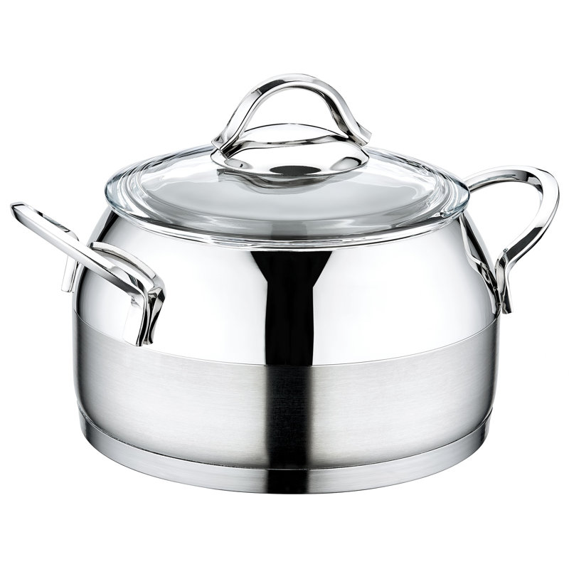 8 - Piece Stainless Steel (18/10) Cookware Set, Silver
