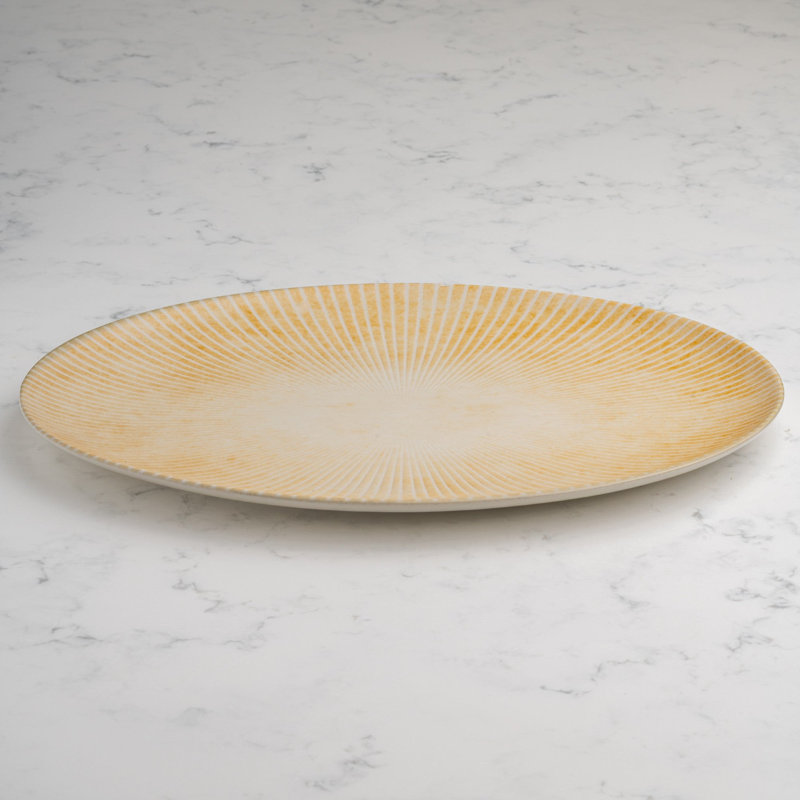 Assiette ovale en porcelaine Paros-Sand de qualité supérieure avec pied, sable, 12,6 x 8,8 po, Sable
