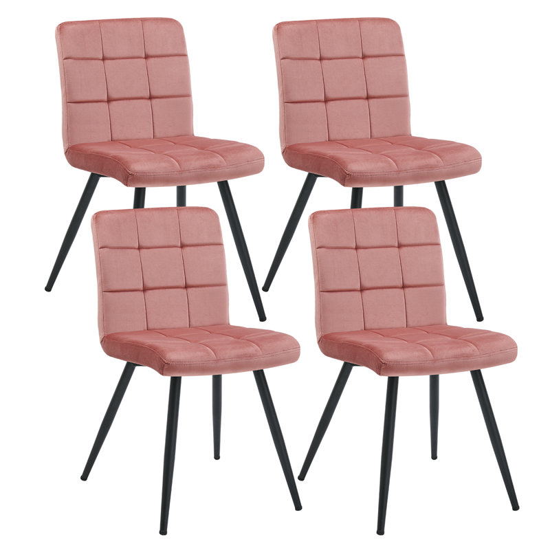 Chaise d'appoint rembourrée en velours Girton, Rose