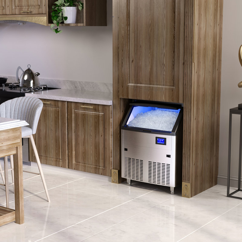 IceOrbit Commercial Ice Maker Machine 450lbs/24h, Etl Approved Under Counter Ice Maker, 130lbs Storage, Stainless Steel Ice Machine, Upgraded Water Filter Reduce Scale For Home Bar Restaurant Office