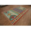 Tapis oriental rayé en laine à motif tribal kilim 7 x 10