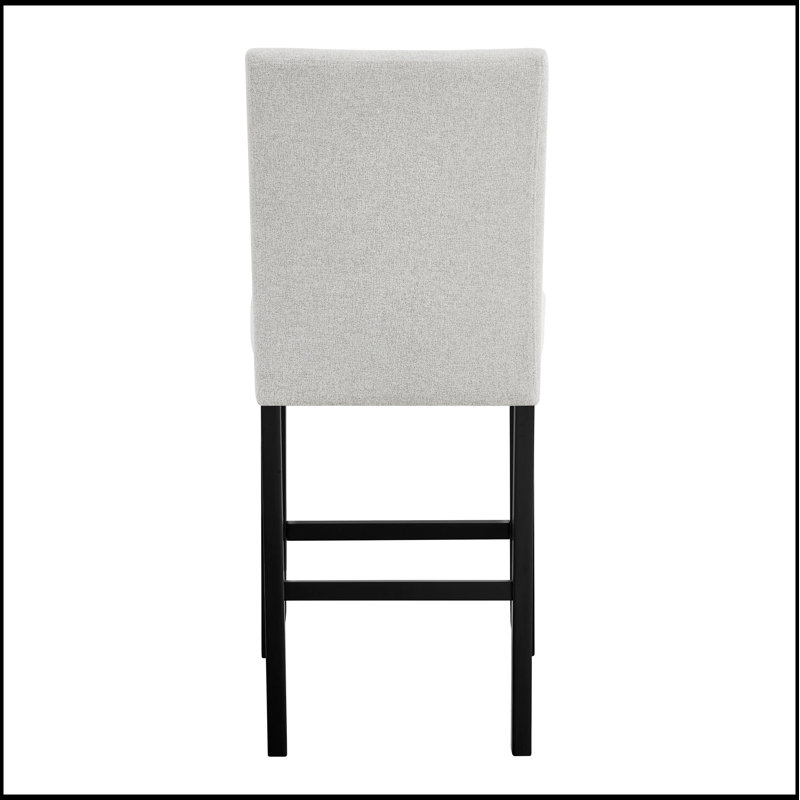 Ensemble de chaises de salle à manger à hauteur de comptoir en tissu transitionnel 2 pièces, noir et gris, confortable et durable