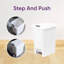 Superio 2-Pack 6.5L Slim Step & Push Trash Can - Dual Opening, Smooth Matte Finish, Durable Plastic (9.5"x7"x11.5") - Grey-123539241