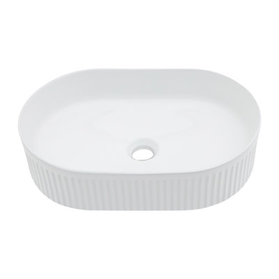 19.31X12.19 Inch White Ceramic Oval Vessel Bathroom Sink
