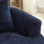 Canapé incurvé en chenille bleue, 3 coussins, aucun assemblage requis, siège en mousse à mémoire de forme, idéal pour les familles actives et les maisons.