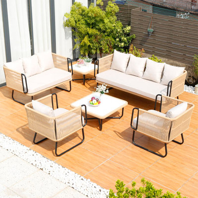 Cairra 7 - Person Patio Conversation Set with Cushions