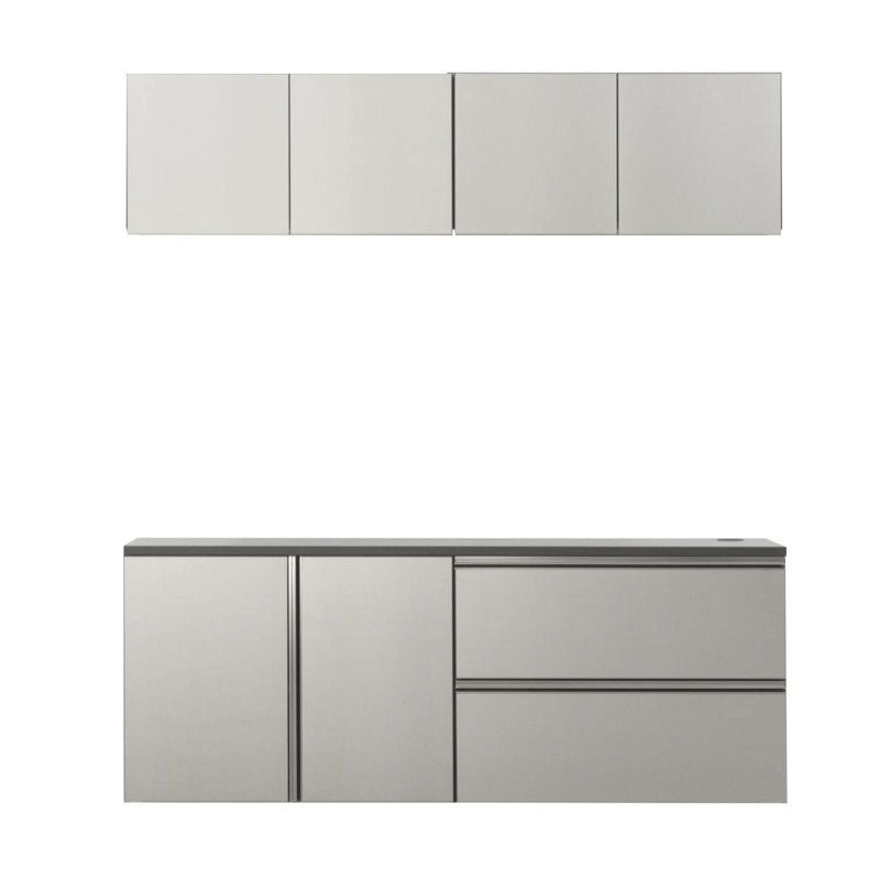 64 In. W X 72 In. H X 20 In. D Metallic Grey Garage Cabinet Set C (5-Piece)