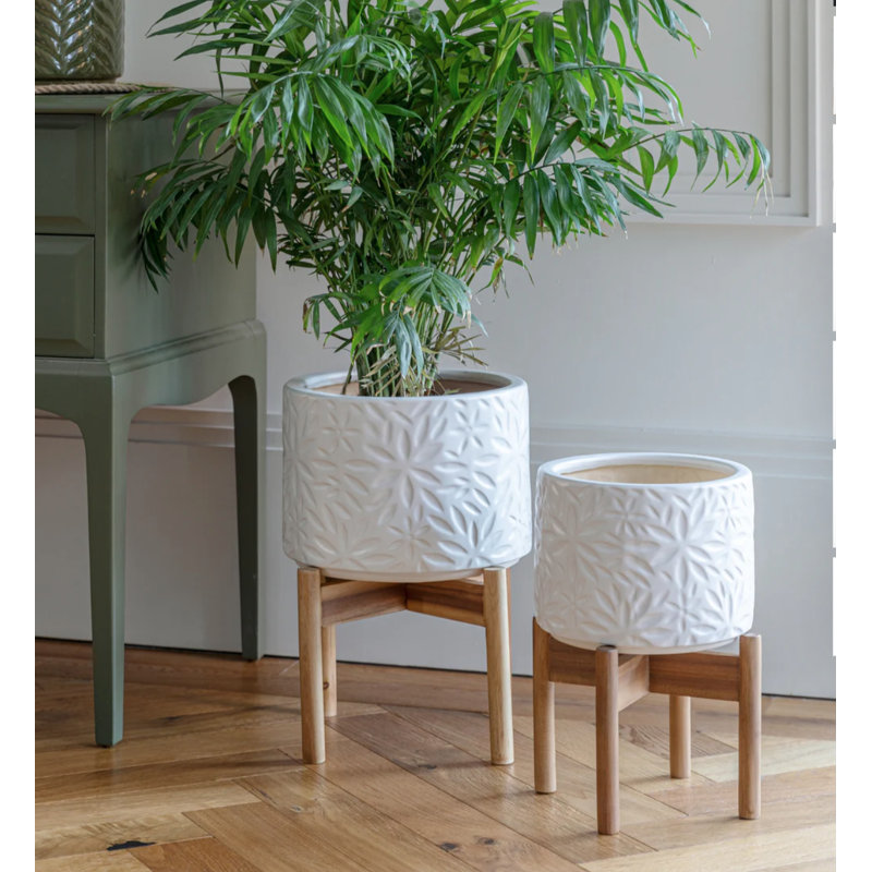 Aspen Flower Planter, Medium, White