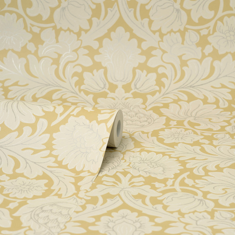 Rouleau de papier peint L 33 pi x l 20,5 po Bamburg, Moutarde
