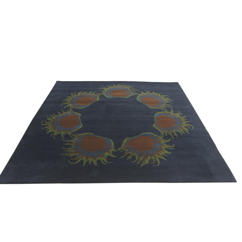 Tapis carré bleu marine Otto
