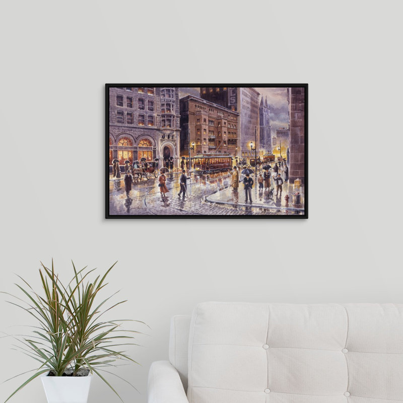 «A Moment in Time» par Jess Hager, peinture sur toile, Cadre noir, H 16 po x l 24 po x P 1,75 po