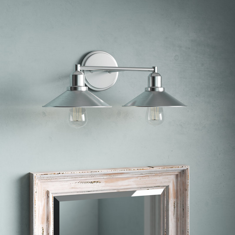 Éclairage pour salle de bain 2 lumières Alyias, Nickel brossé
