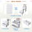 3 In 1 Vanity Desk With Open Top Mirror, Visible Glass Desktop And Storage Compartments, 3 Drawers, A Cushion Stool