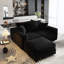Canapé 82,7 po en velours côtelé 82,7 po, canapé rembourré moderne et confortable, coussins de siège profond avec coussins moelleux et 1 repose-pieds, fauteuil convertible, noir (ancien SKU: W1885S00150)-1765595120-1756744616