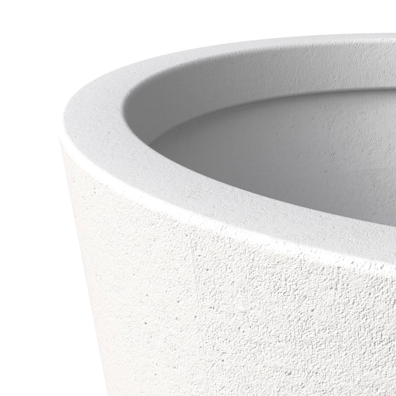 Steveda Modern Tall Tapered Round Fiberstone Planter – Handmade MGO Clay Plant Pot with Drainage Holes for Indoor & Outdoor Use
