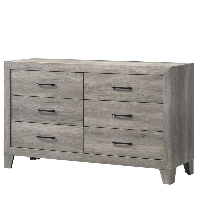 Nyell 58.3'' W 6 - Drawer Dresser, Brown