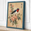 Robin Among Roses Japandi - Wrapped Canvas-583495804-583496069