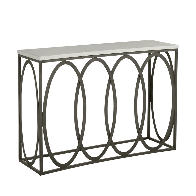 Ella Outdoor Buffet and Console Table, Charcoal/Travertine Superstone