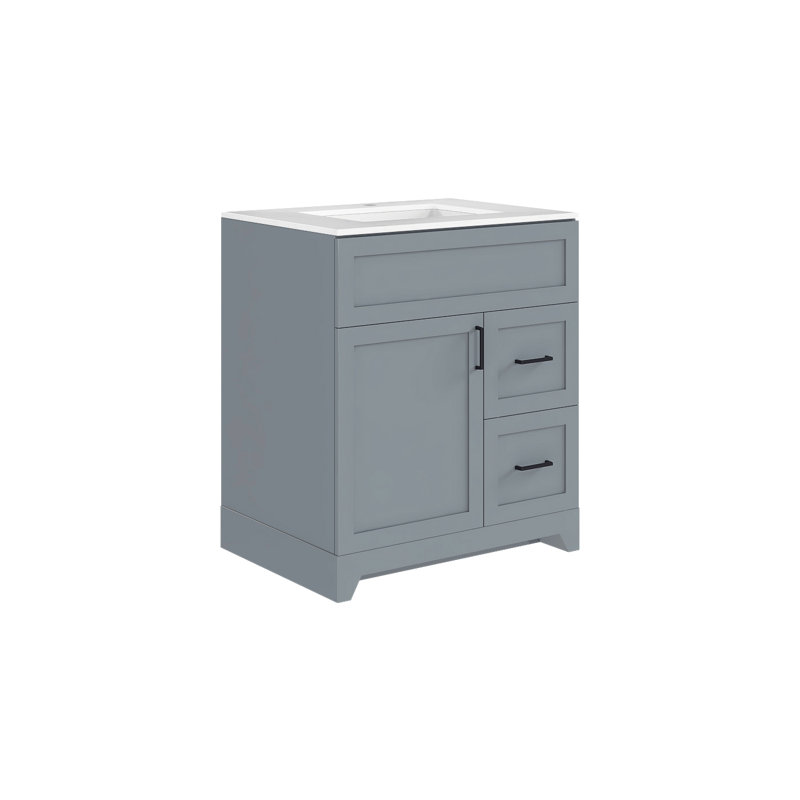 Lavabo en céramique 30 po Perren, Gris, Gris