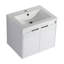 Meuble-lavabo de 36 po avec lavabo en résine, 2 portes à fermeture douce et 1 armoire latérale, conception à fixation flottante, blanc brillant, contreplaqué