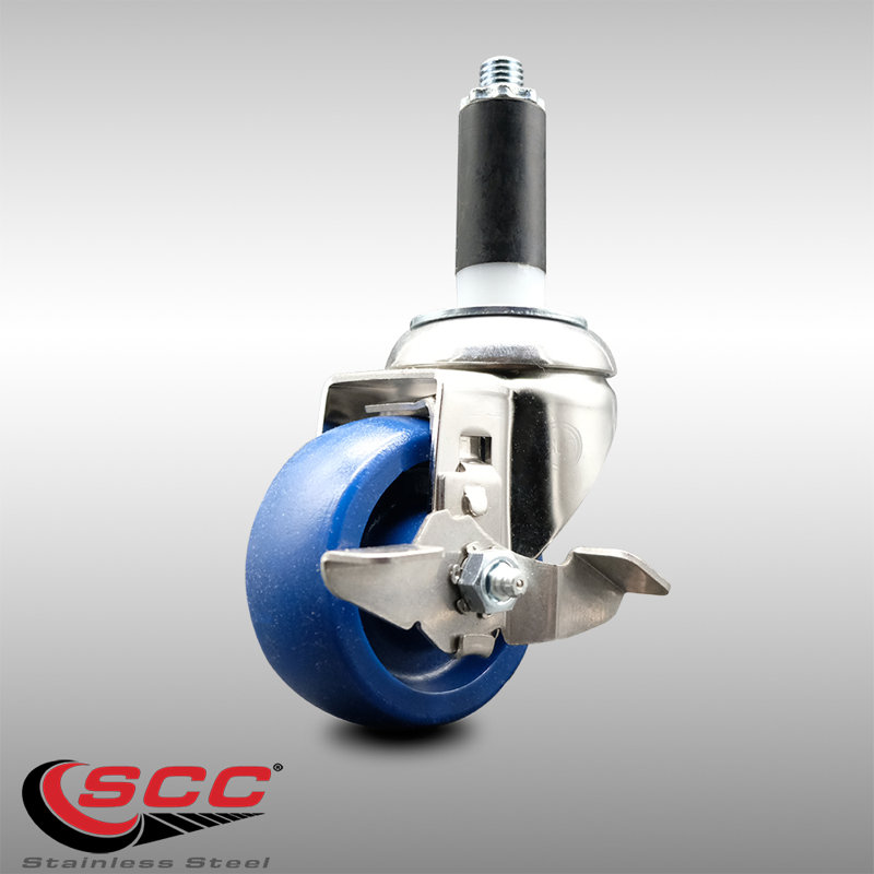 316SS Solid Polyurethane Swivel Expanding Stem Caster Brake
