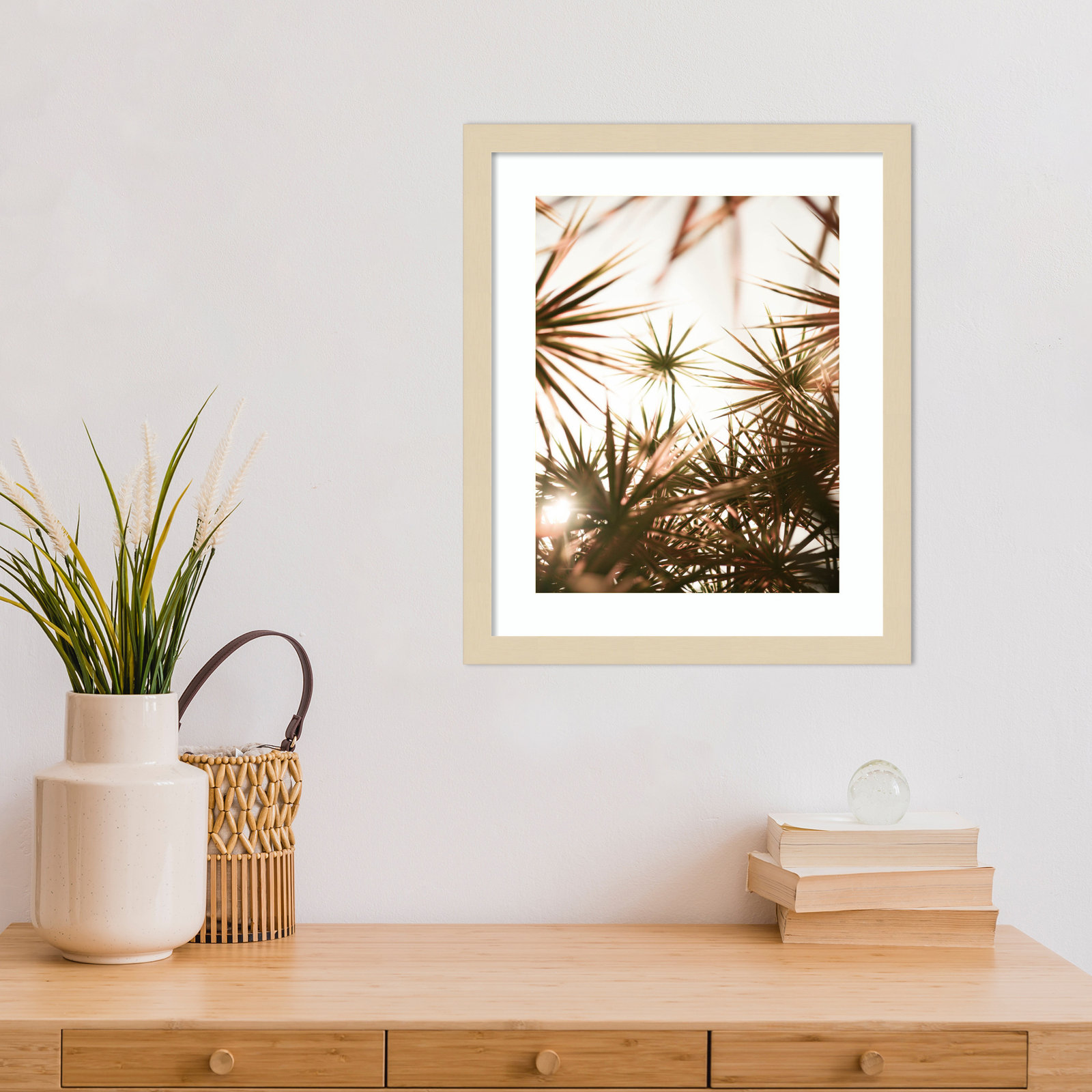 Daisey "Starlight Through Palms" Print, Brown, 17" H x 14" W