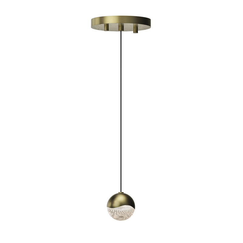 Grapes 1 - Light LED Pendant, 2.5" H x 2.5" W x 2.5" D, Brass