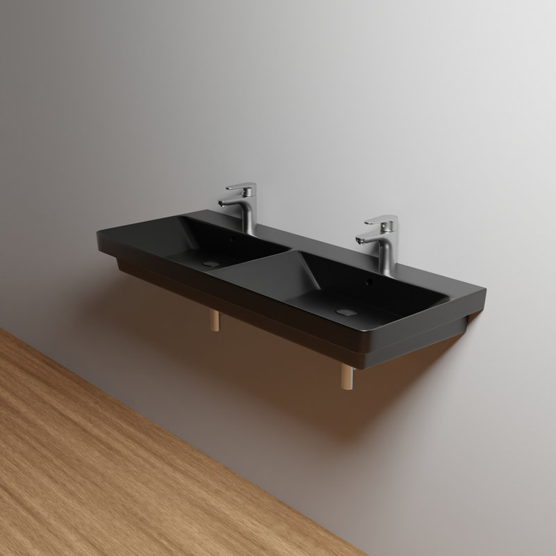 Luxury 47'' L Bathroom Sink, Matte Black, Single