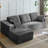 Boneless 96" L-Shaped Cloud Sectional Sofa with Oversized Chaise, Modular 3-Seater Corduroy Couch for Living Room & Bedroom, Deep Seat No Assembly Required-491833091-491833093