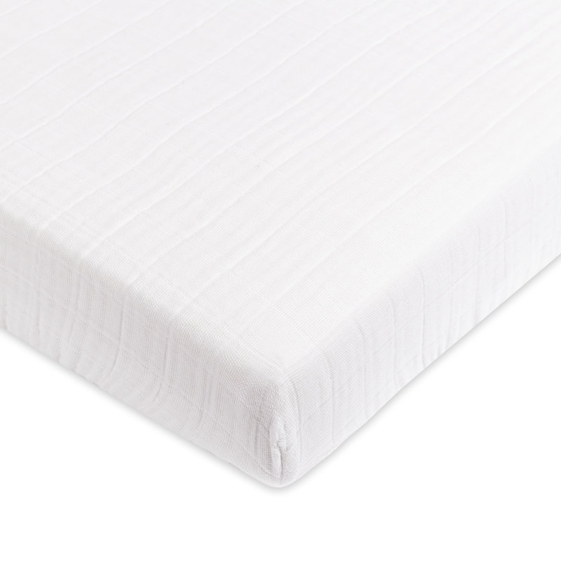 Plain White Muslin Mini Fitted Sheet