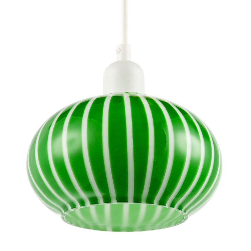 16cm H Glass Round Lamp Shade ( Slip-On ), Green