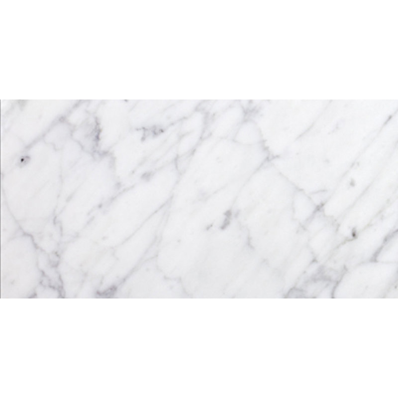 Carrara 12" x 24" Marble Subway Wall & Floor Tile, Bianco Carrara Polished