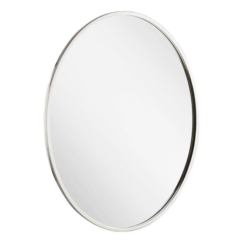 Amyr Oval Decorative Bathroom Vanity Mirror, Nickel