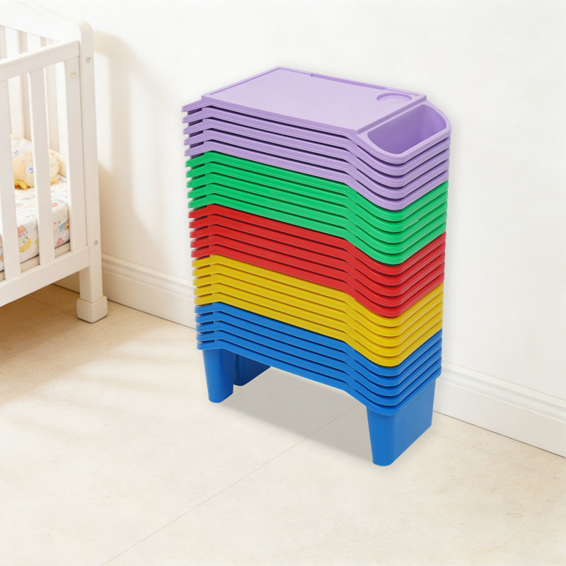 Plateau d'activité portable, plateau de rangement portable empilable (25 PCS)