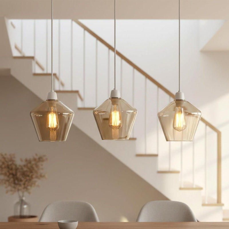17.5cm H Glass Novelty Lamp Shade in Amber
