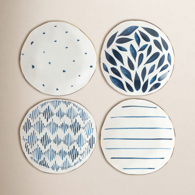 Blue Bay 4 Piece Tidbit Appetizer Plate Set