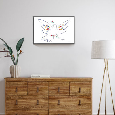 Framed Pablo Picasso Wall Art Dove of Peace Canvas Print