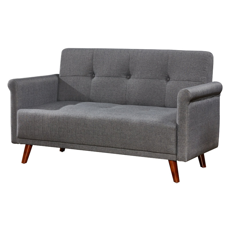 Pam 60'' Upholstered Loveseat, Dark Gray