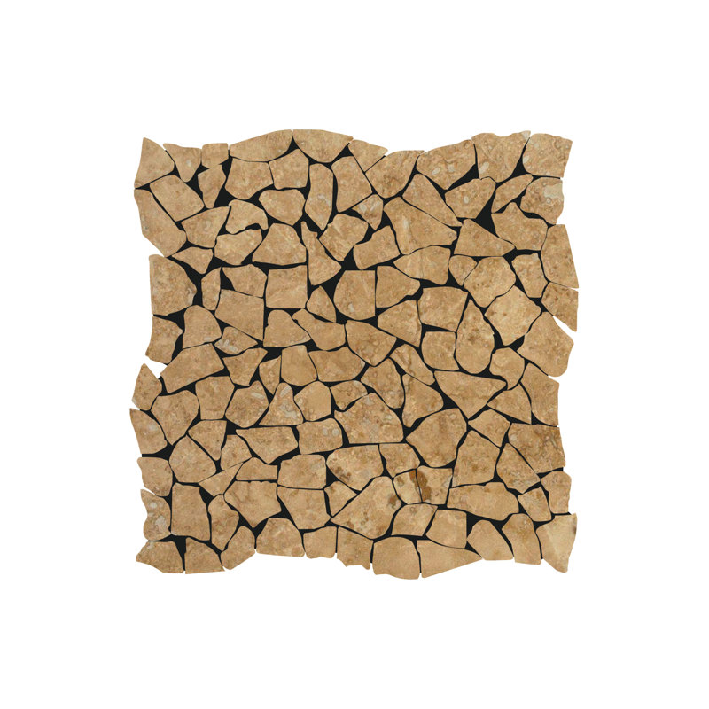 Carrelage mosaïque caillou noyer en travertin