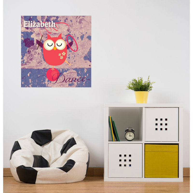 Décalcomanie murale personnalisable volleyball hibou, H 24 po x l 24 po, Oui