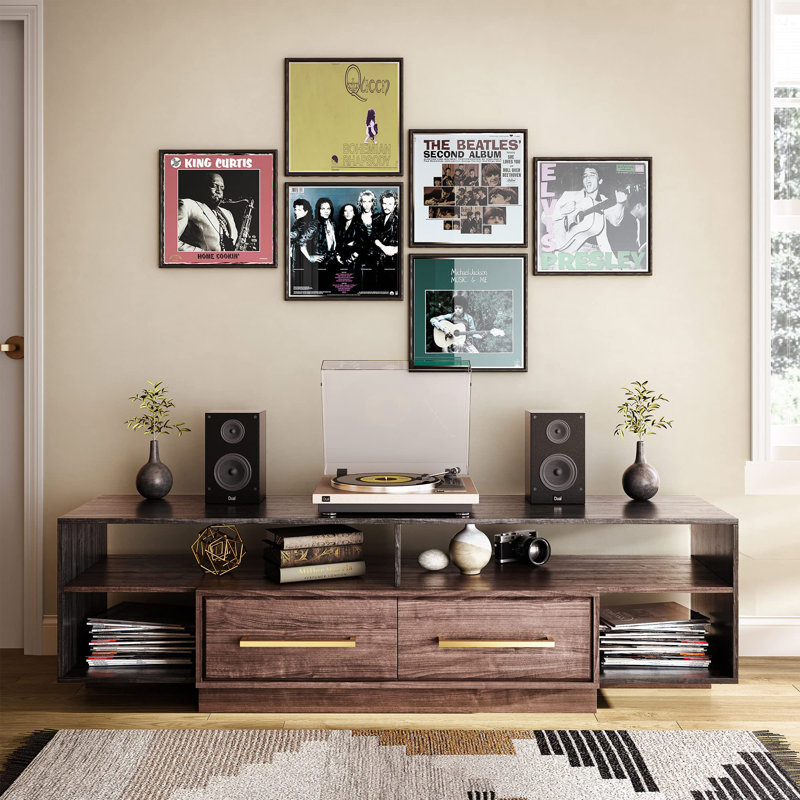  Jagveer 70" Mid-Century Modern TV Stand, Entertainment or Media Console for TVs up to 75"