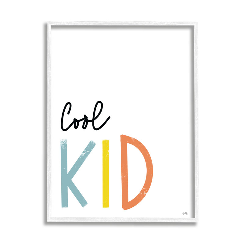 «Cool Kid Text Minimal Red Yellow Blue» par Elizabeth Medley - Art textuel, H 20 po x l 16 po