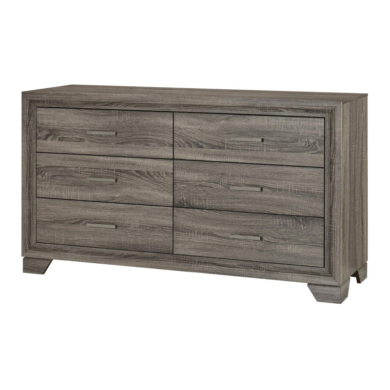 Commode 6 tiroirs Chêne brun